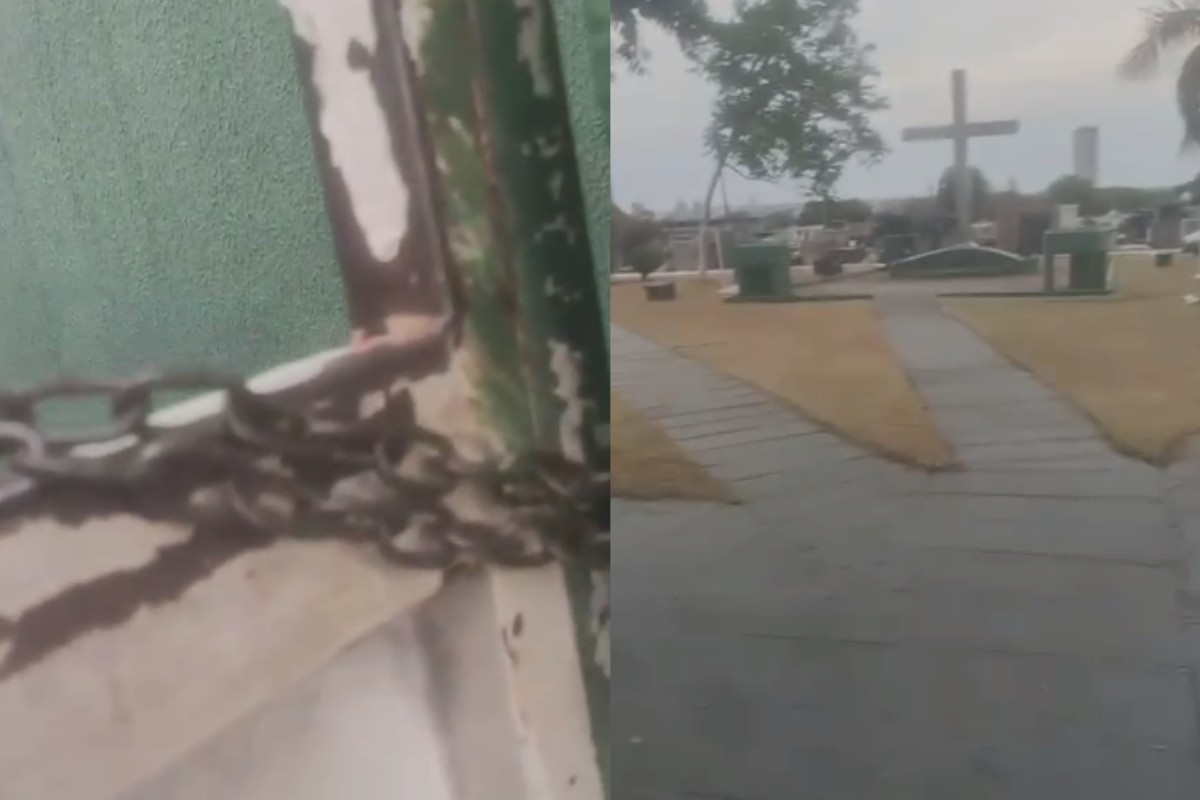 'Morgana do céu': VÍDEO mostra mãe trancada em cemitério após perder horário de saída em MT