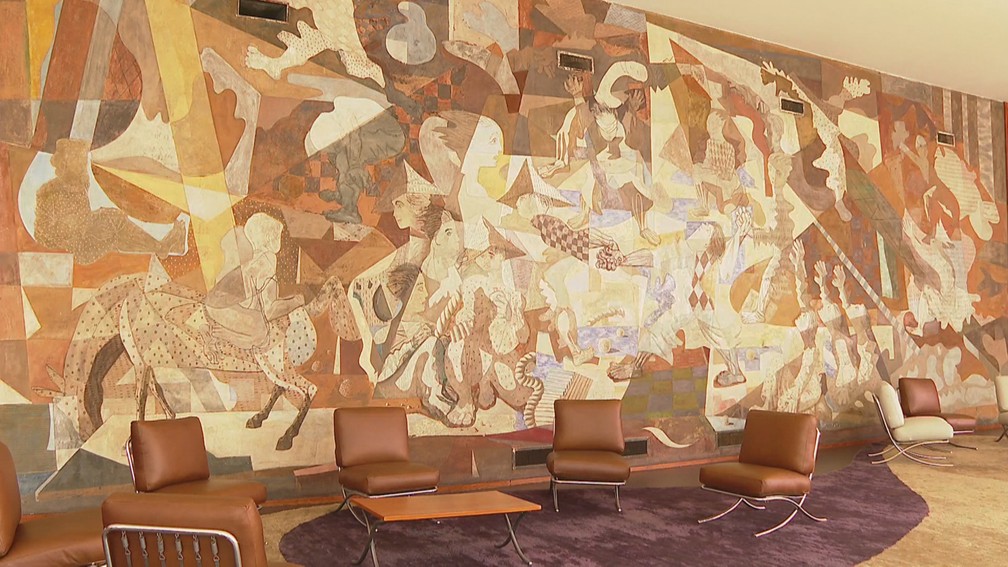 Mural de Portinari no Capanema — Foto: Sérgio Telles/TV Globo