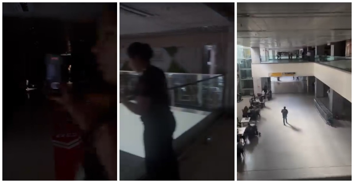 Passageiros enfrentam falta de luz no Aeroporto Internacional de SP, em Guarulhos