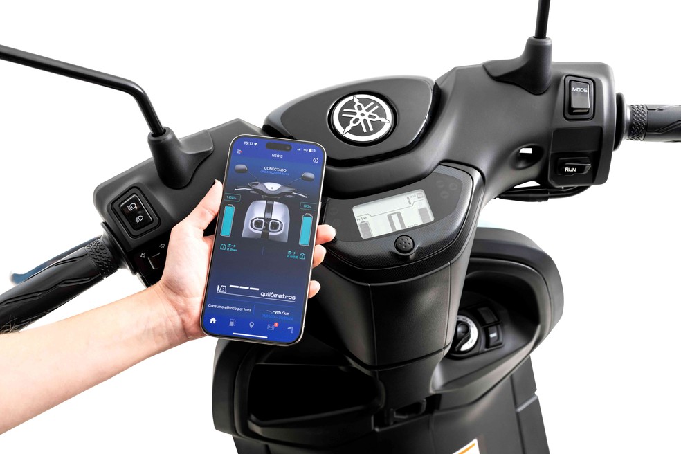 Neo's, assim como as outras motos da Yamaha, também oferece conectividade através de um aplicativo específico da marca — Foto: Divulgação | Yamaha