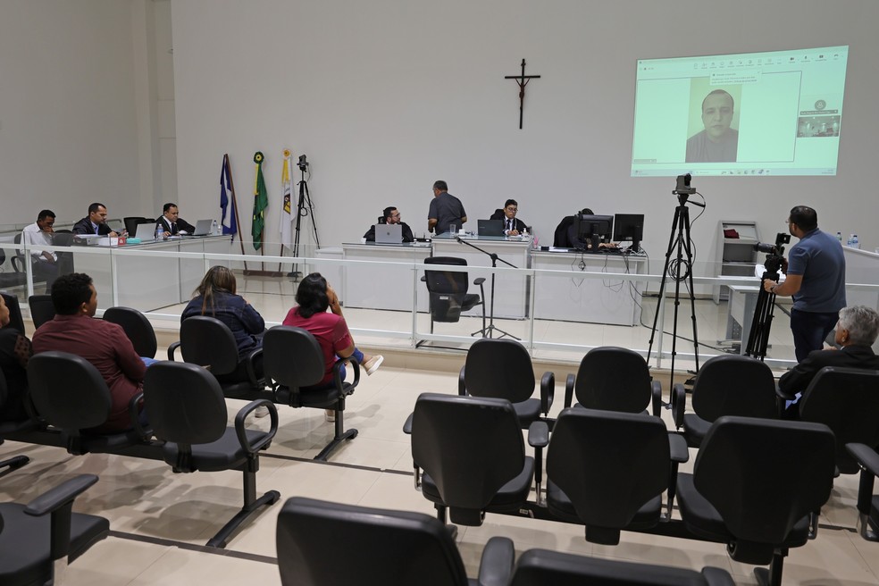 Julgamento de casal suspeito de matar bebê de 40 dias em MT — Foto: TJ-MT