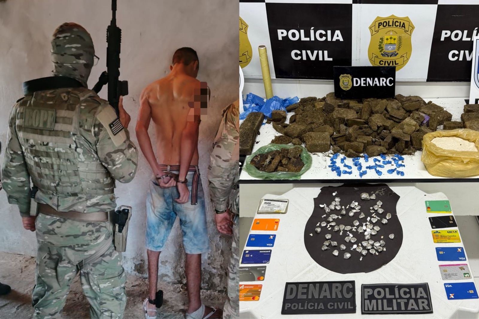 Suspeitos de vender drogas e integrar facção são presos durante operação em Teresina