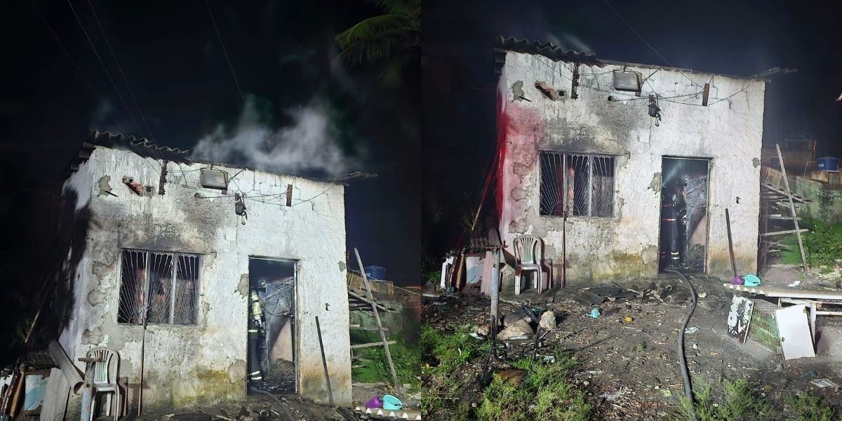 Incêndio destrói casa no bairro do Prado, em Maceió