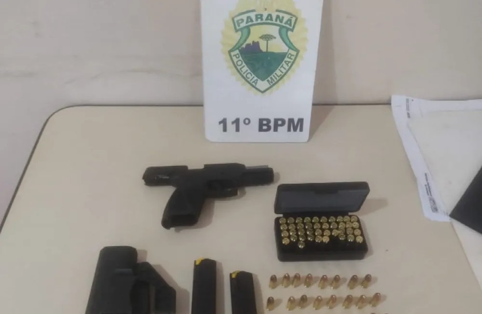 Arma usada no crime, segundo a Polícia Militar (PM) — Foto: Reprodução/Polícia Militar