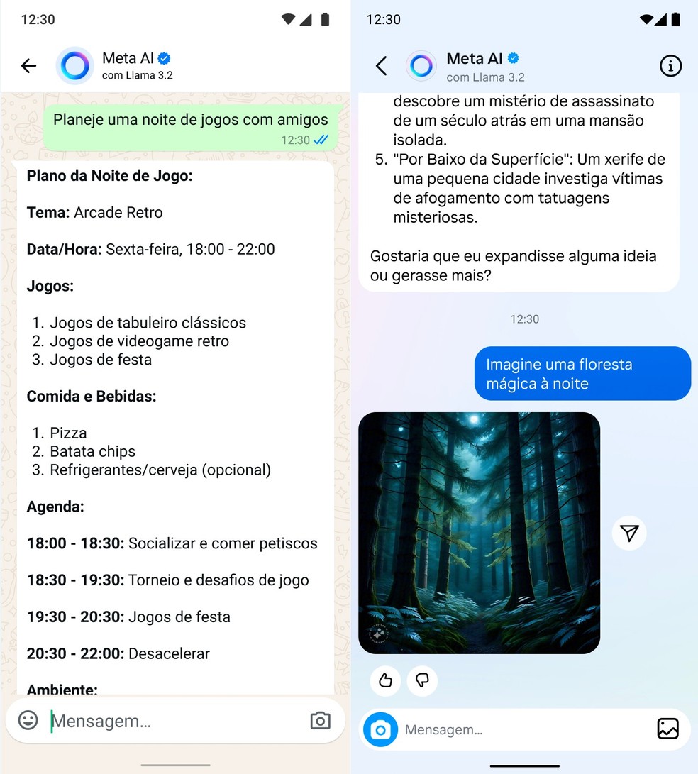 Meta AI, assistente com inteligência artificial integrado ao WhatsApp, ao Instagram e ao Facebook — Foto: Divulgação/Meta