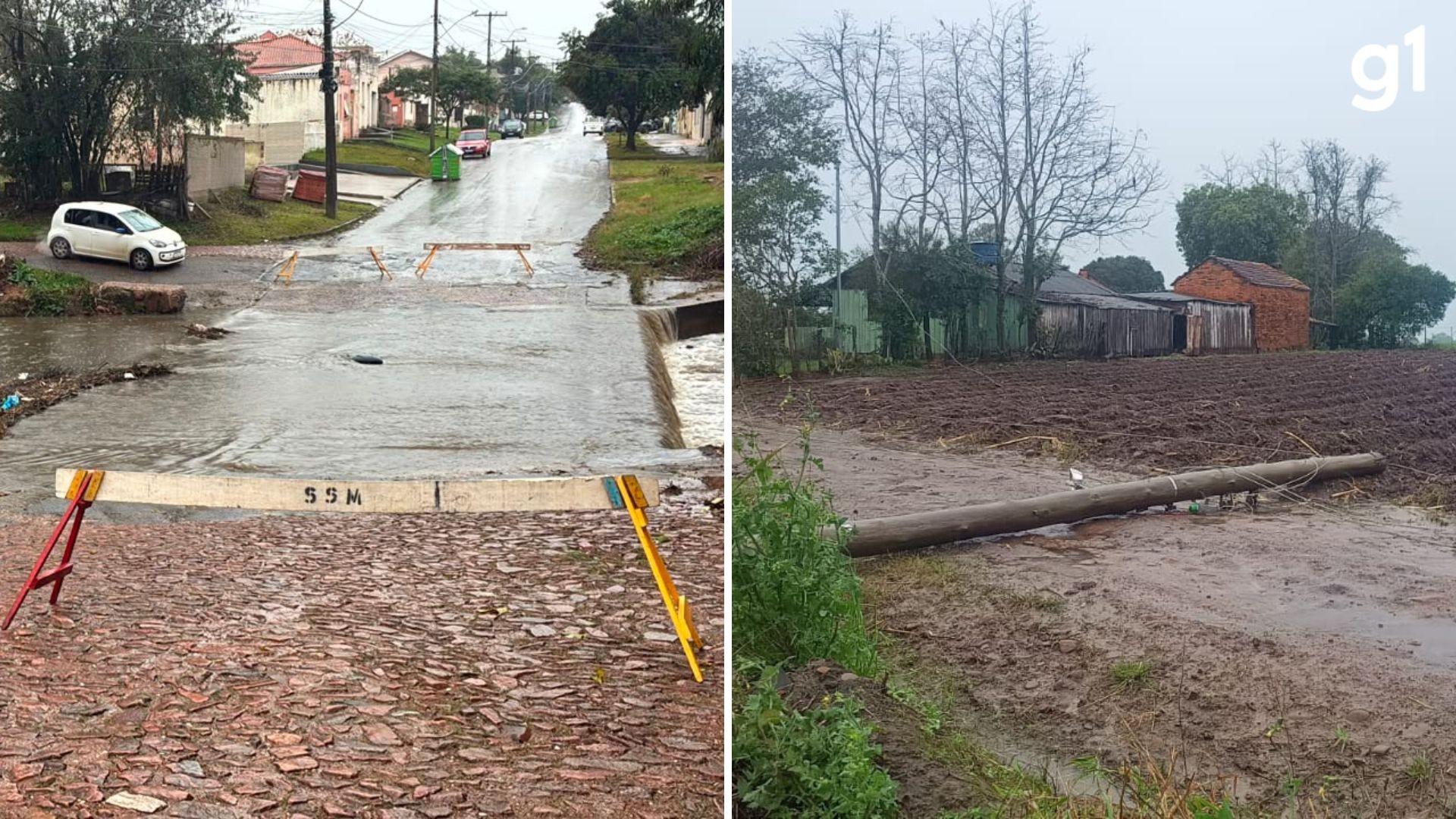 Chuva forte e vento de mais de 100 km/h afetam 41 municípios deixando 19 pessoas desalojadas no RS
