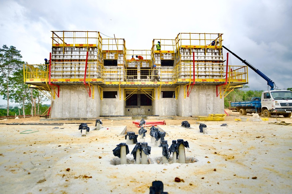 Obras do programa “Minha Casa, Minha Vida”, no Parque das Tribos, em Manaus. — Foto: Divulgação/Prefeitura de Manaus
