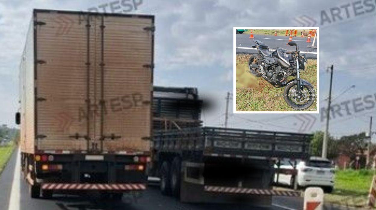 Motociclista morre após ser atropelado por caminhão na SP-310 no interior de SP