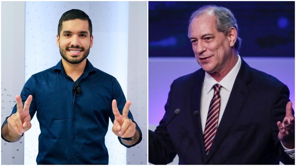Ciro Gomes (à direita) recebe elogios do bolsonarista André Fernandes após se aproximar da oposição — Foto: Ismael Soares/SVM/Reprodução Youtube