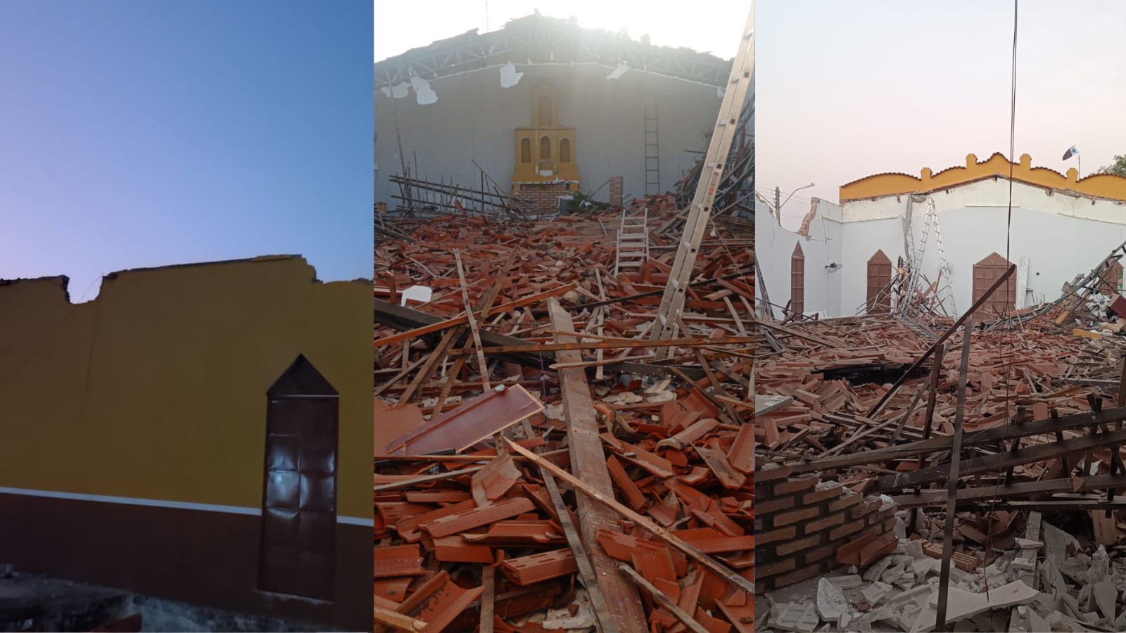 Teto de igreja desaba e santuário fica destruído no Norte do Piauí; veja vídeo