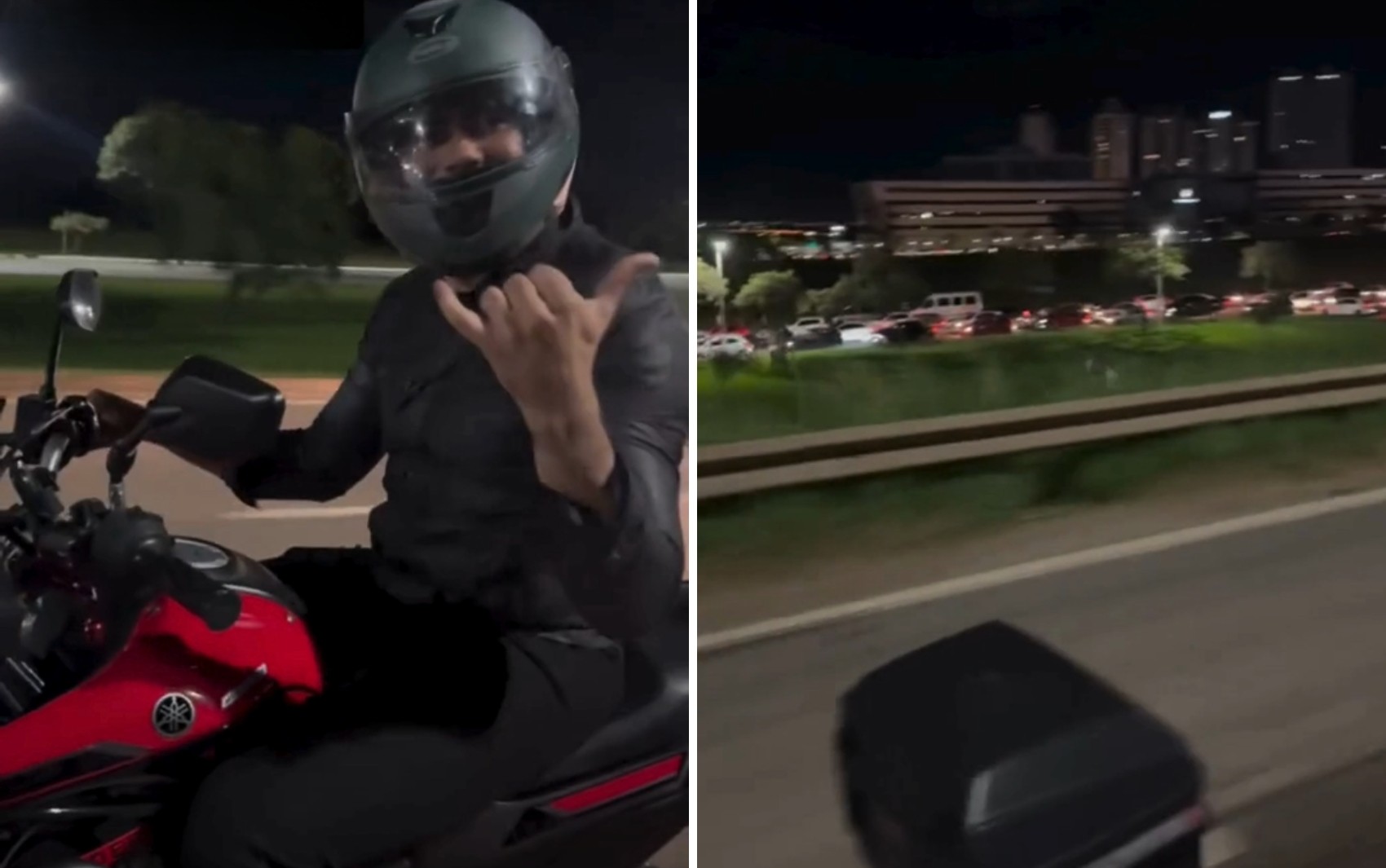 Após show em Goiânia, Henrique e Juliano vão embora de moto para fugir de congestionamento gigante 