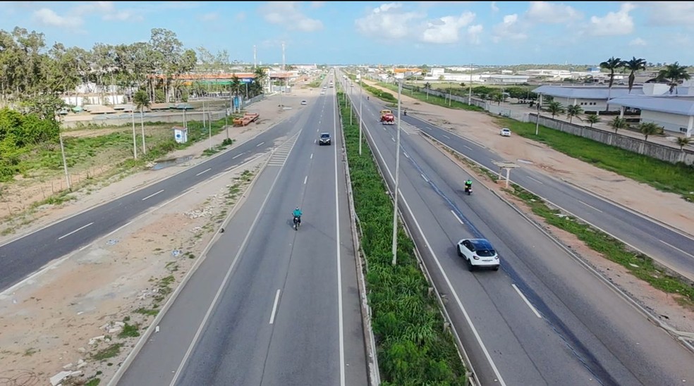 Trecho onde BR-304 será interditada em Macaíba, na Grande Natal — Foto: Kléber Teixeira/Inter TV Cabugi