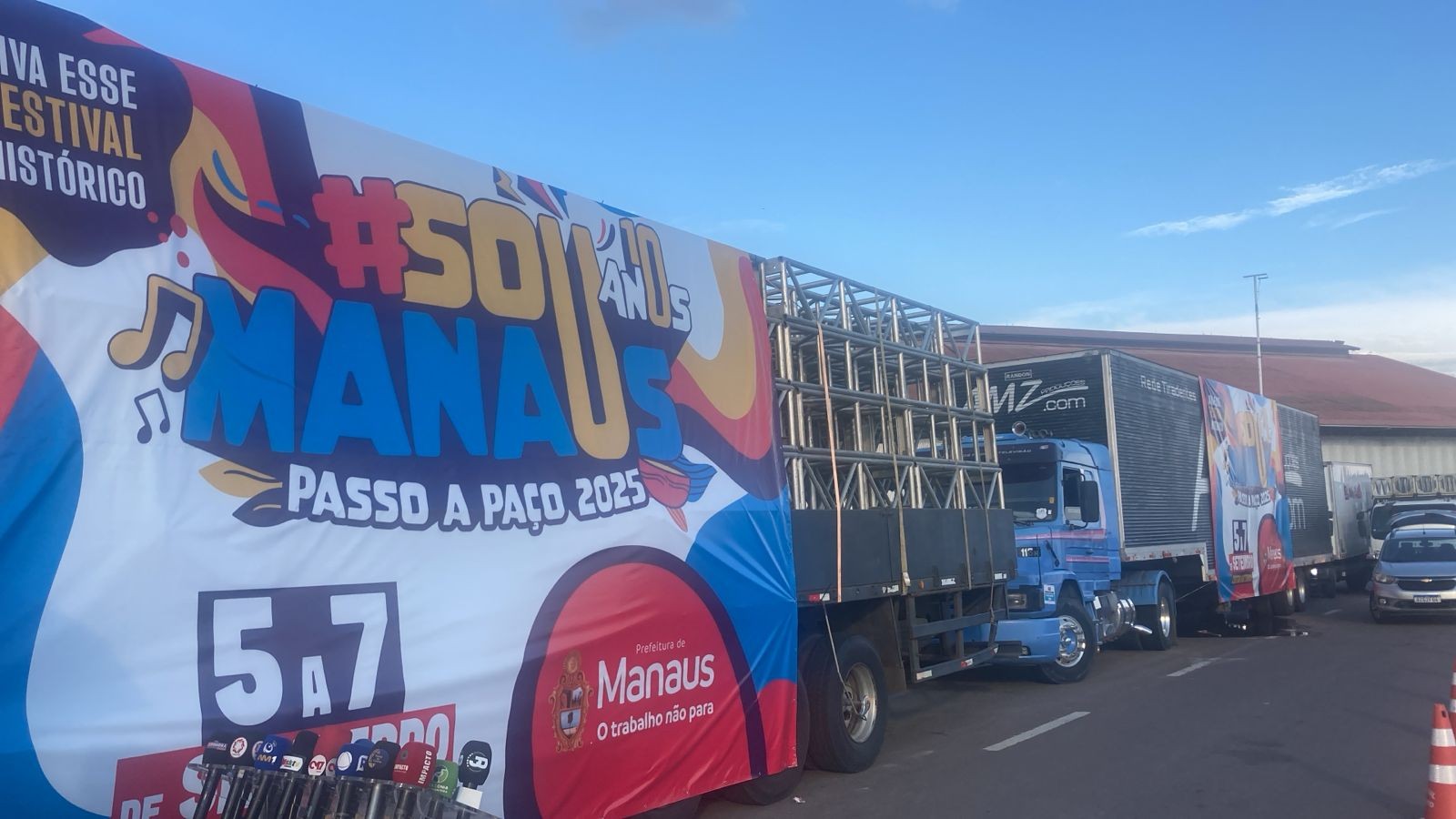 Palcos do Festival #Sou Manaus Passo a Paço 2025 começam a ser montados no Centro Histórico; veja atrações