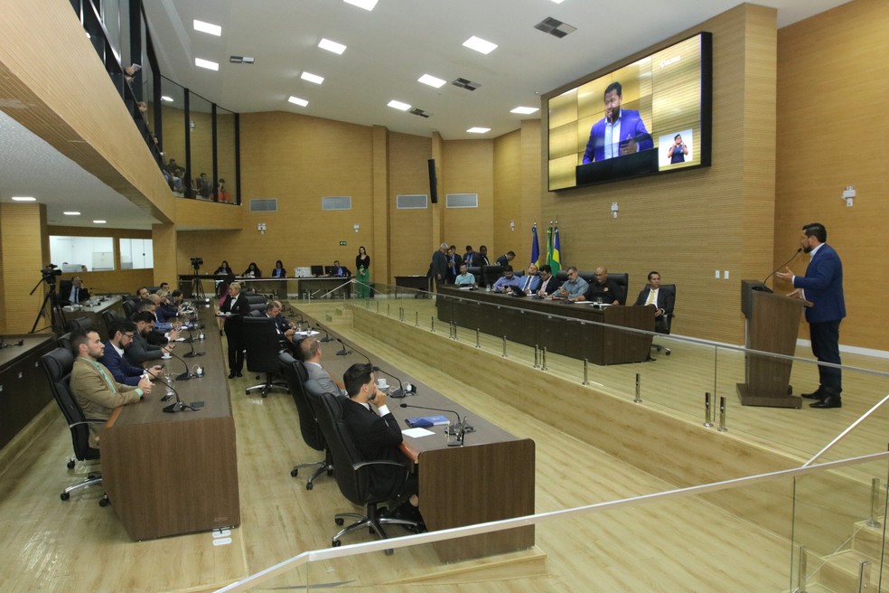 Plenário da Assembleia Legislativa de Rondônia na discussão sobre o aumento do ICMS — Foto: Antônio Lucas/ ALERO/ Divulgação