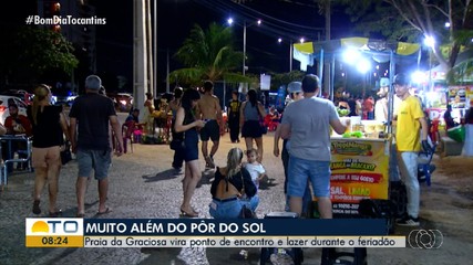 Praia da Graciosa vira ponto de encontro entre os palmenses durante o feriado