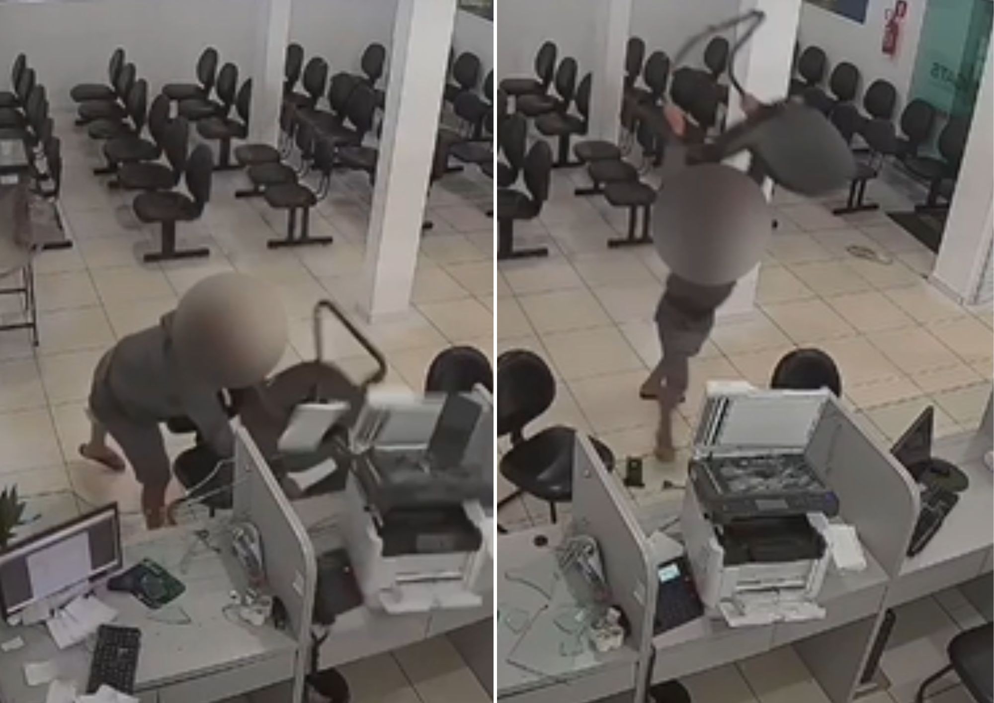 Homem destrói PS e ameaça enfermeiro após ser impedido de acompanhar esposa grávida; VÍDEO