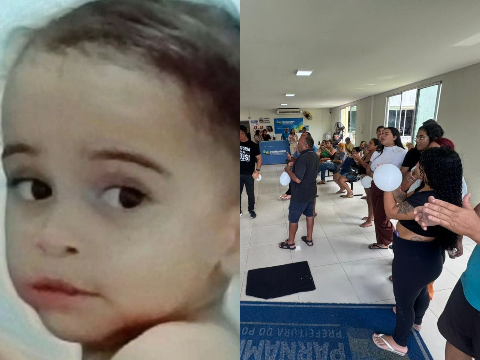 Familiares protestam na prefeitura de Parnamirim após morte de menino de 2 anos em UPA