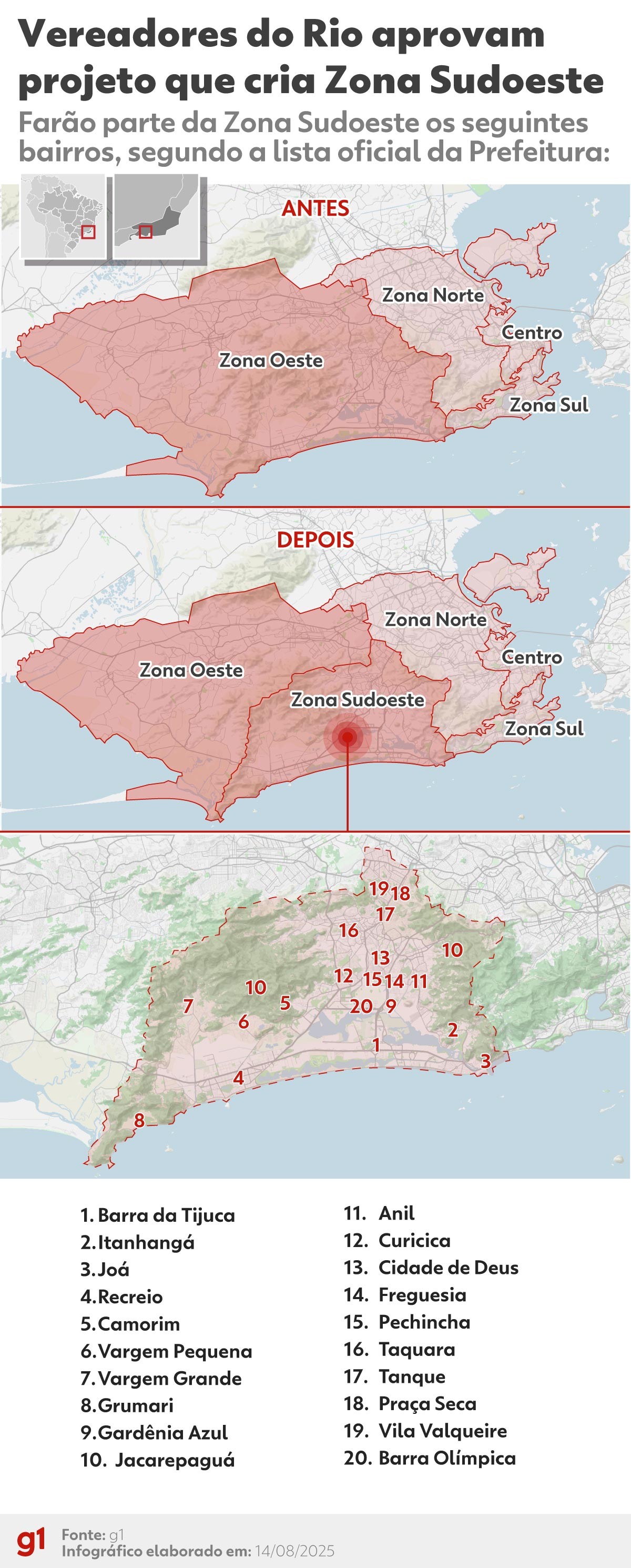 Zona Sudoeste do Rio: entenda o que muda com a nova delimitação