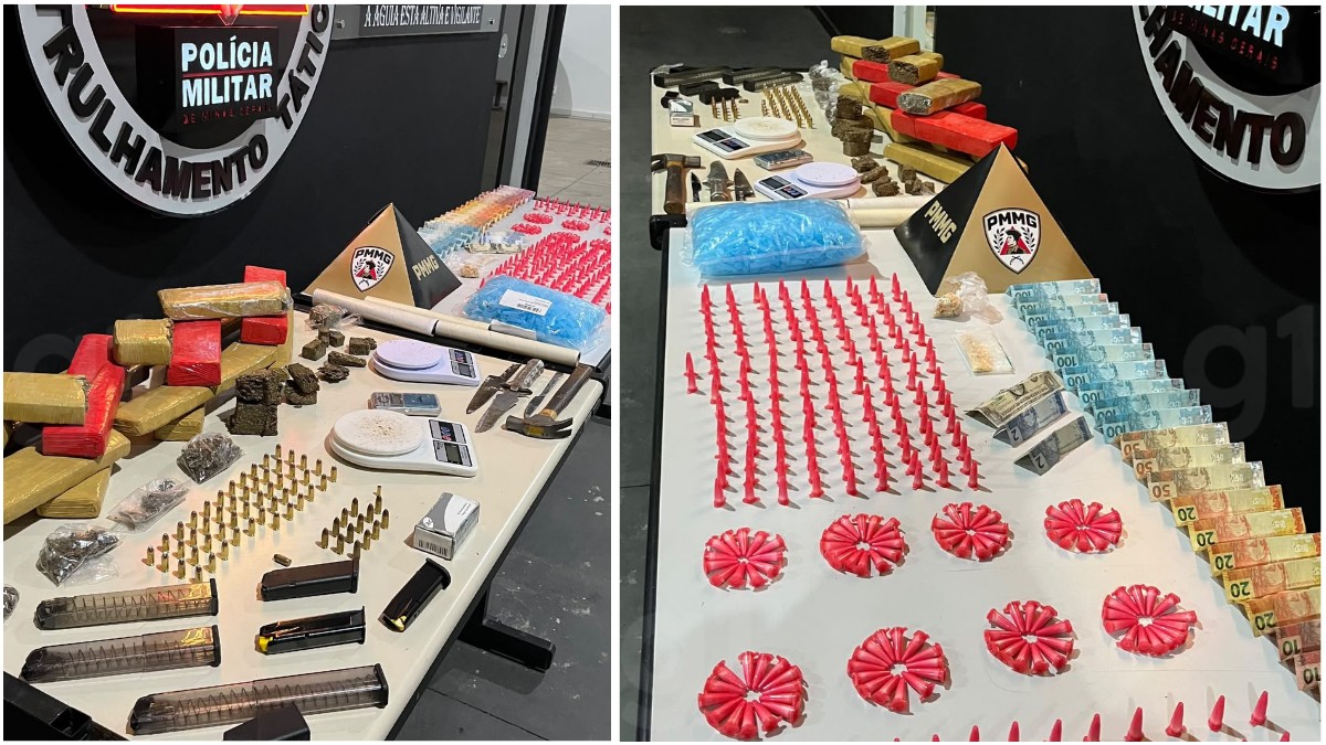 Barra de 1 kg de maconha na cintura de mulher leva PM a casa com centenas de pinos de cocaína