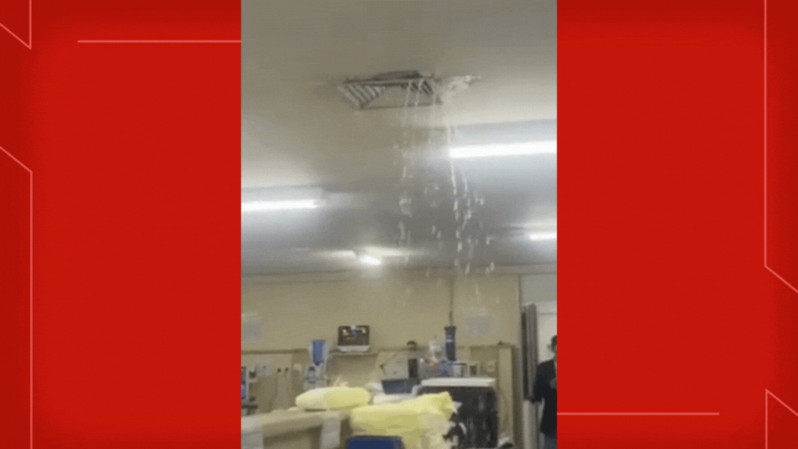 VÍDEO: vazamento de água inunda UTI do Hospital de Base em Brasília 