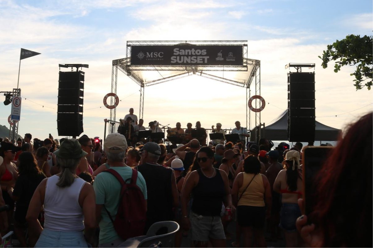 Festival Santos Sunset movimenta a orla neste sábado com música, arte e gastronomia