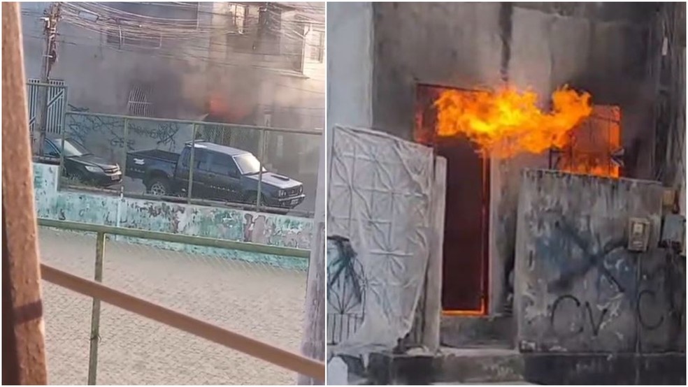Incêndio é registrado em residência do bairro Papicu, em Fortaleza, na manhã desta quarta-feira (27) — Foto: Reprodução