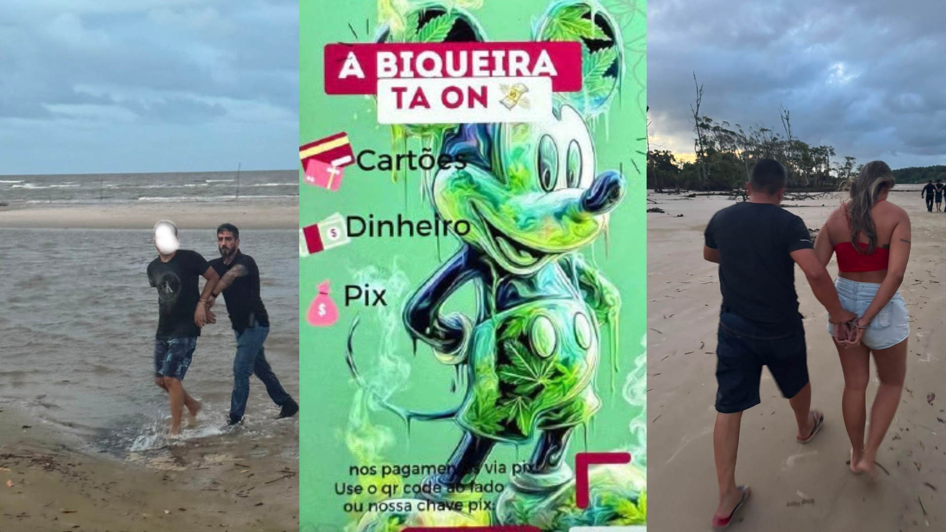 Casal suspeito de gerenciar 'delivery' de drogas pelas redes sociais é preso em praia no PA