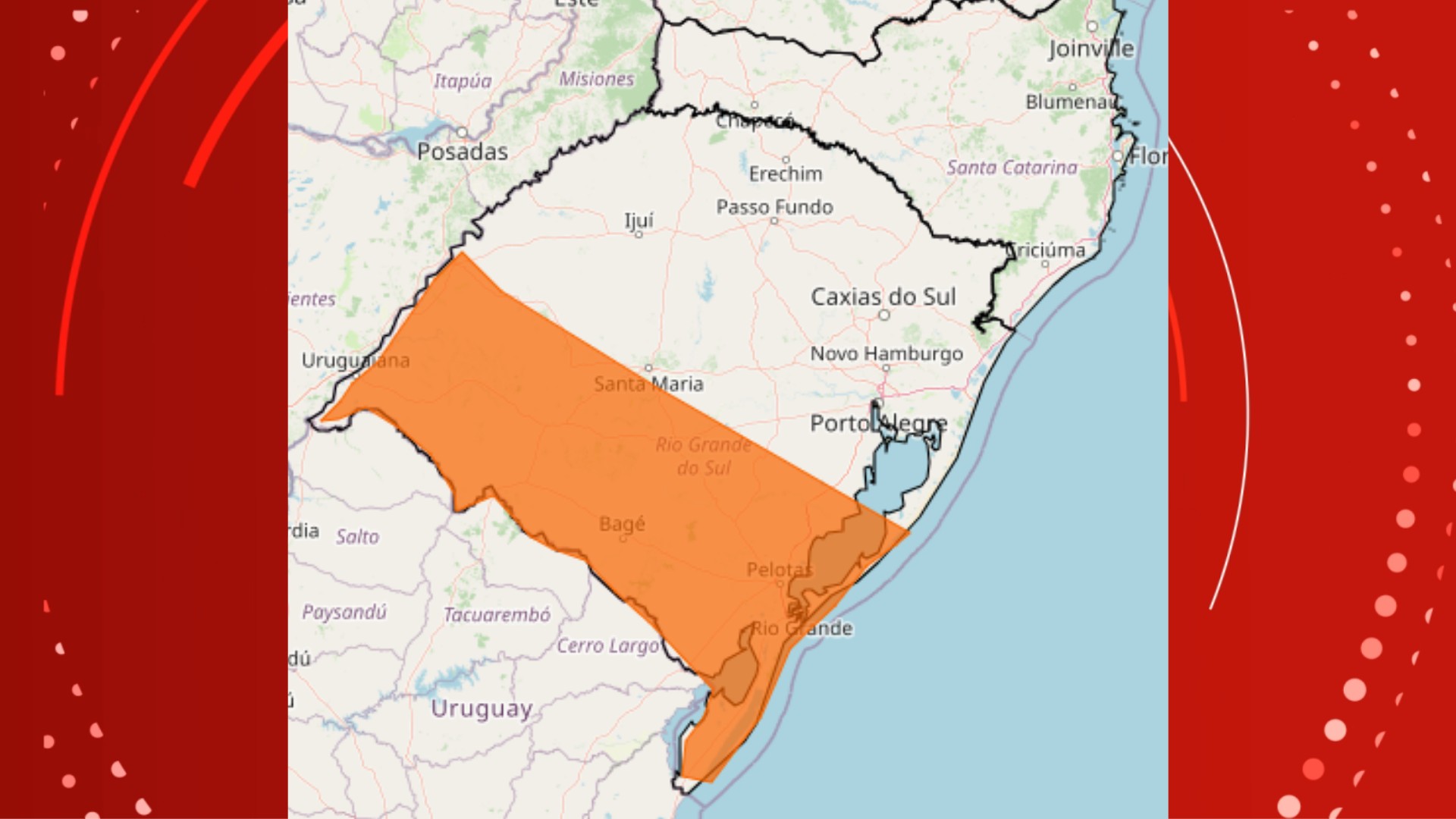 Após calorão de quase 40ºC, RS tem previsão de chuva forte e alerta de ventos de até 100 km/h