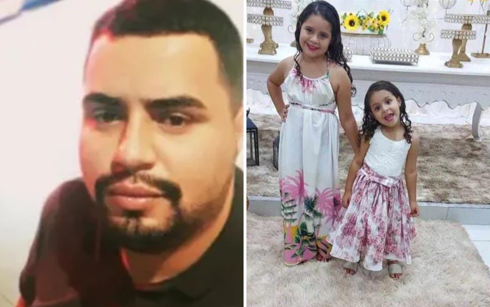 Ramon de Souza Pereira é suspeito de matar filhas de 4 e 8 anos, em Santo Antônio de Goiás — Foto: Reprodução/TV Anhanguera