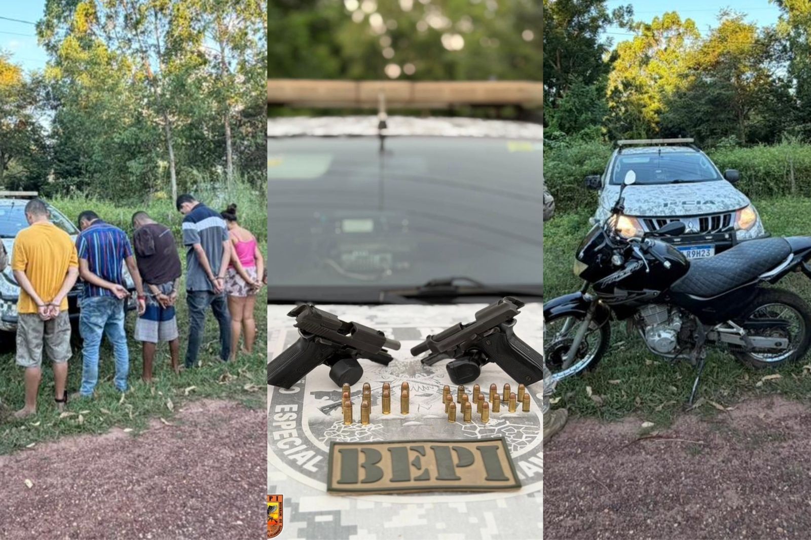 Cinco suspeitos de participar da morte de jogador amador são detidos no PI; armas e moto do crime apreendidas