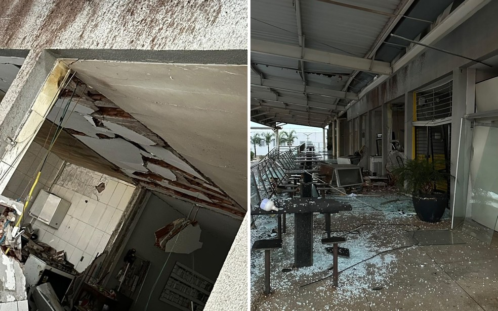 Explosão em rodoviária destrói lanchonete e deixa três pessoas feridas, em São Simão, Goiás — Foto: Divulgação/Corpo de Bombeiros