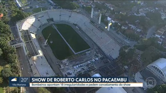 Bombeiros pedem cancelamento de show de Roberto Carlos na nova arena de shows do Pacaembu, em SP - Programa: SP1 