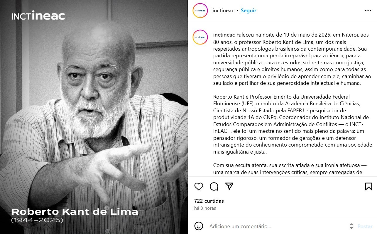 Morre Roberto Kant, intelectual que marcou a antropologia brasileira