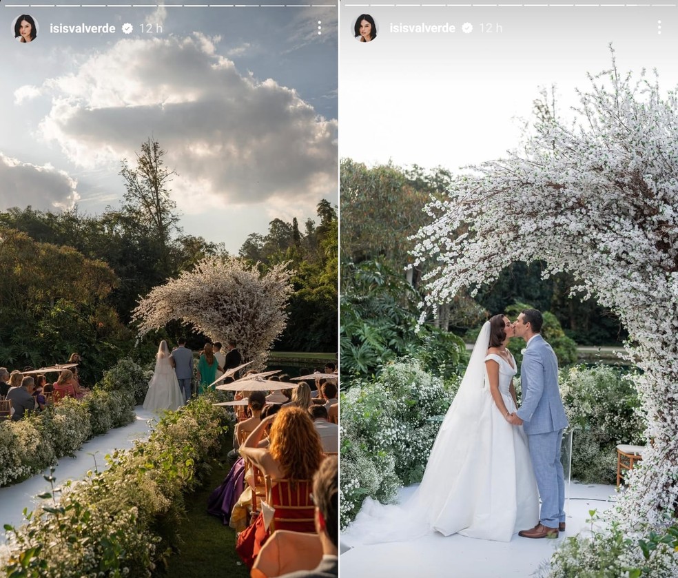 Isis Valverde e Marcus Buaiz se casaram em propriedade rural em Jarinu neste sábado — Foto: Instagram/ Reprodução