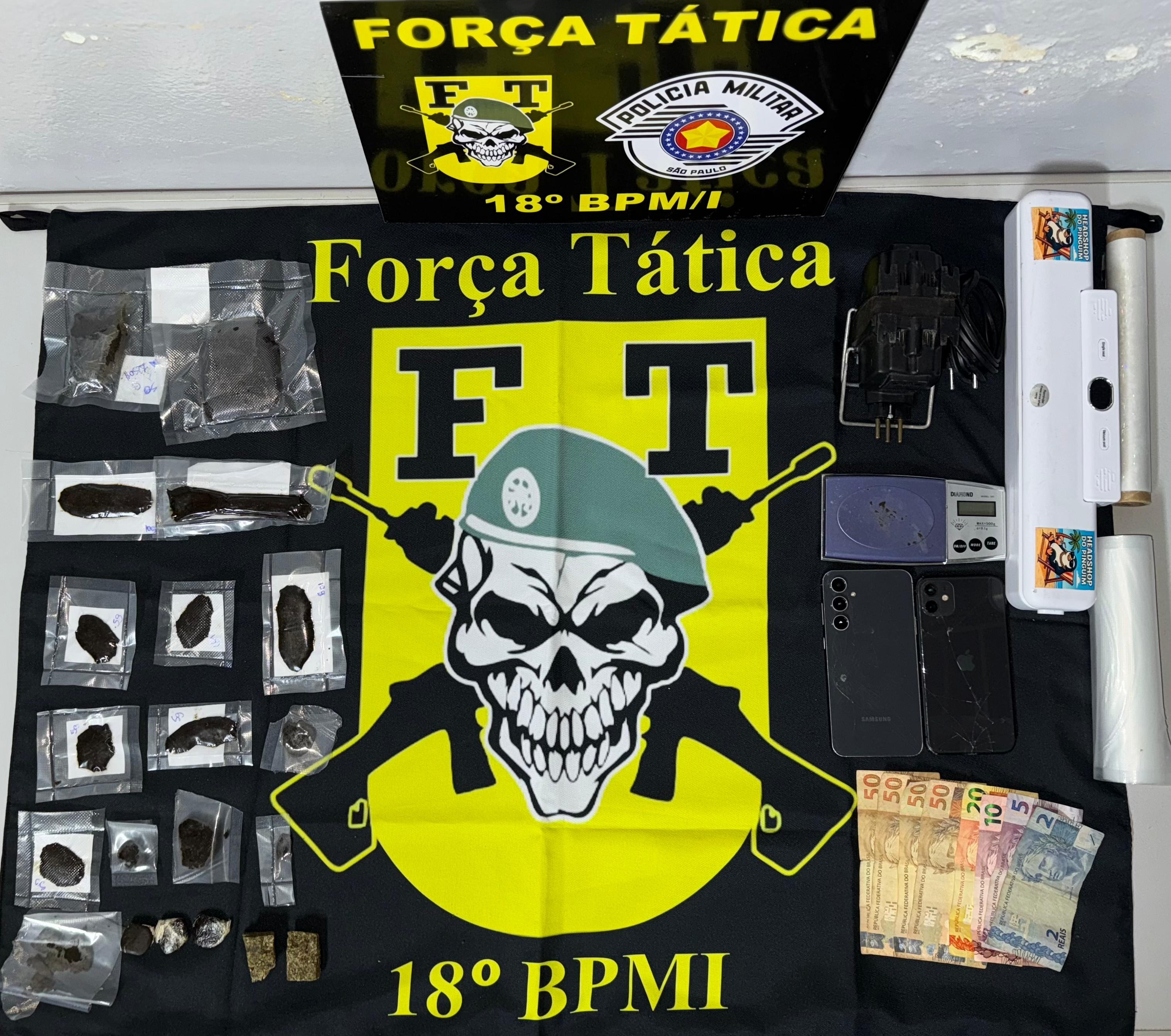 Ao vender drogas nas redes sociais por até R$ 1 mil e fazer entregas em carro de aplicativo, homens são presos em Presidente Prudente