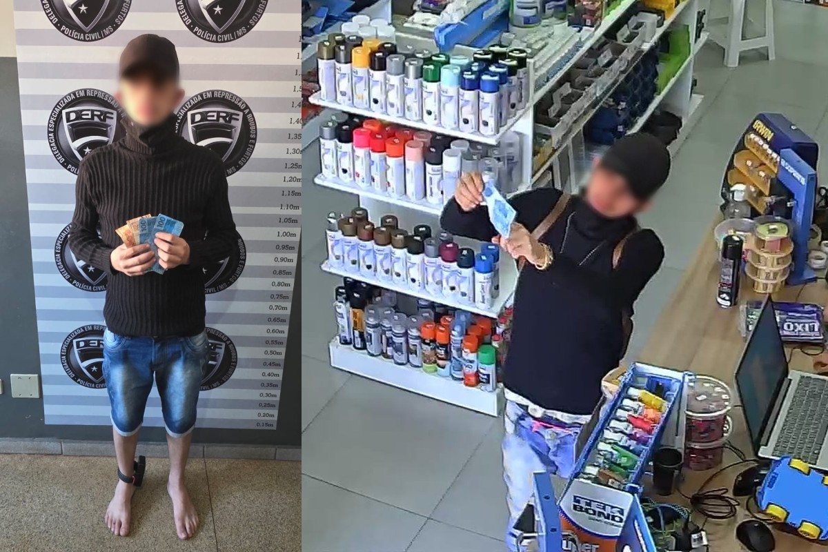 Jovem é preso por fabricar notas falsas no fundo de casa e aplicar golpe em Campo Grande