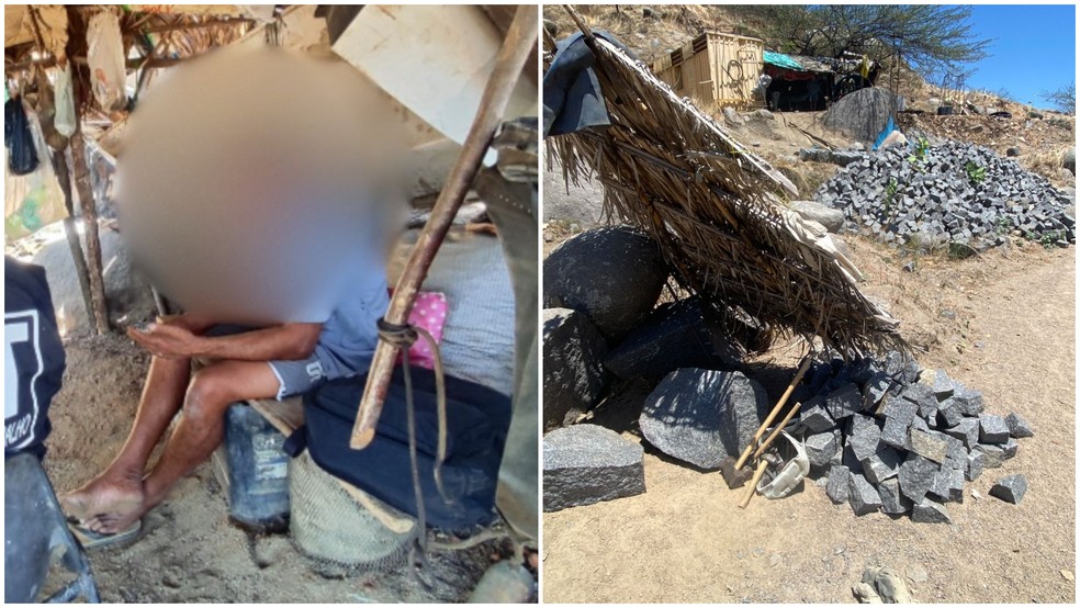 Homem de 61 anos é resgatado de trabalho análogo à escravidão em pedreira de Juazeiro do Norte — Foto: SIT/MTE