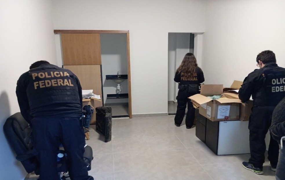 As equipes da Polícia Federal atuam em operação em Tietê e Cerquilho, nesta terça-feira (12) — Foto: Reprodução/Polícia Federal