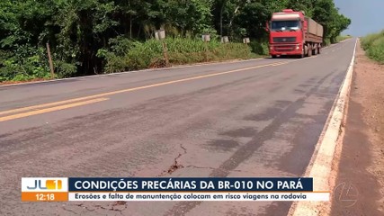 Condições precárias da BR-010, no Pará, coloca em risco quem trafega pela rodovia