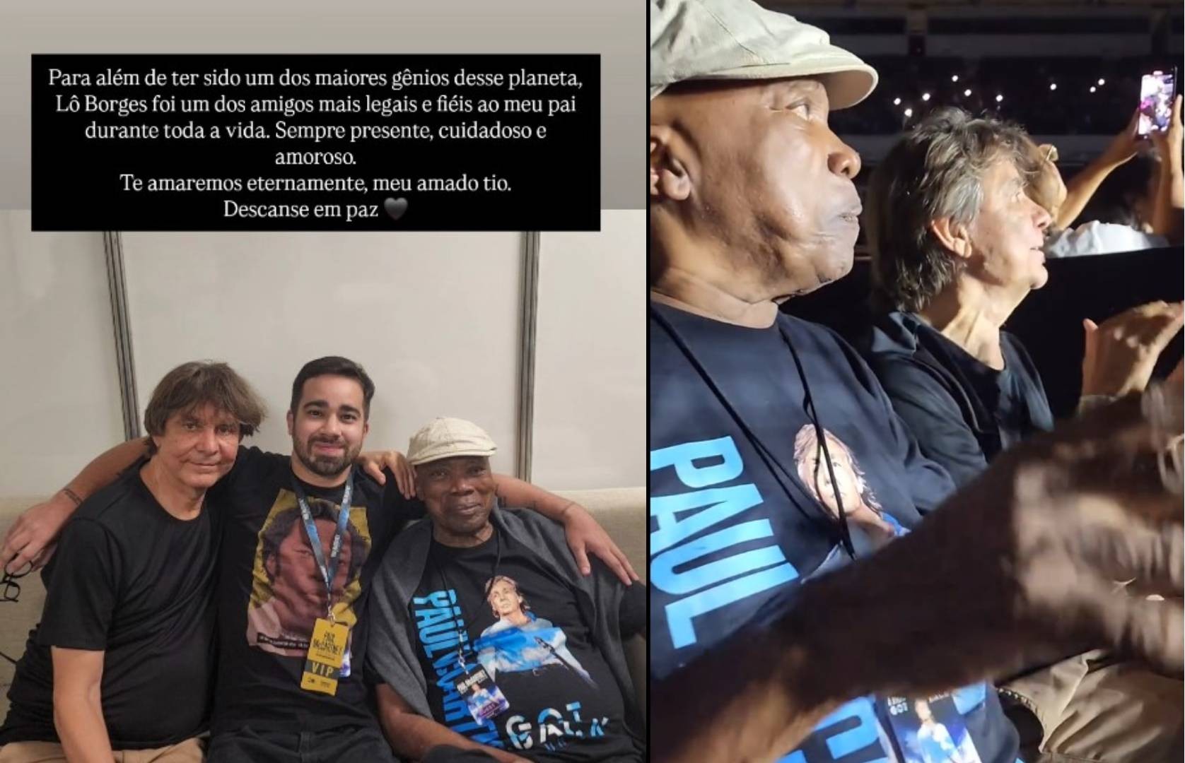 Filho do Milton Nascimento recorda pai com Lô Borges em show de Paul McCartney: 'Amigo fiel' 