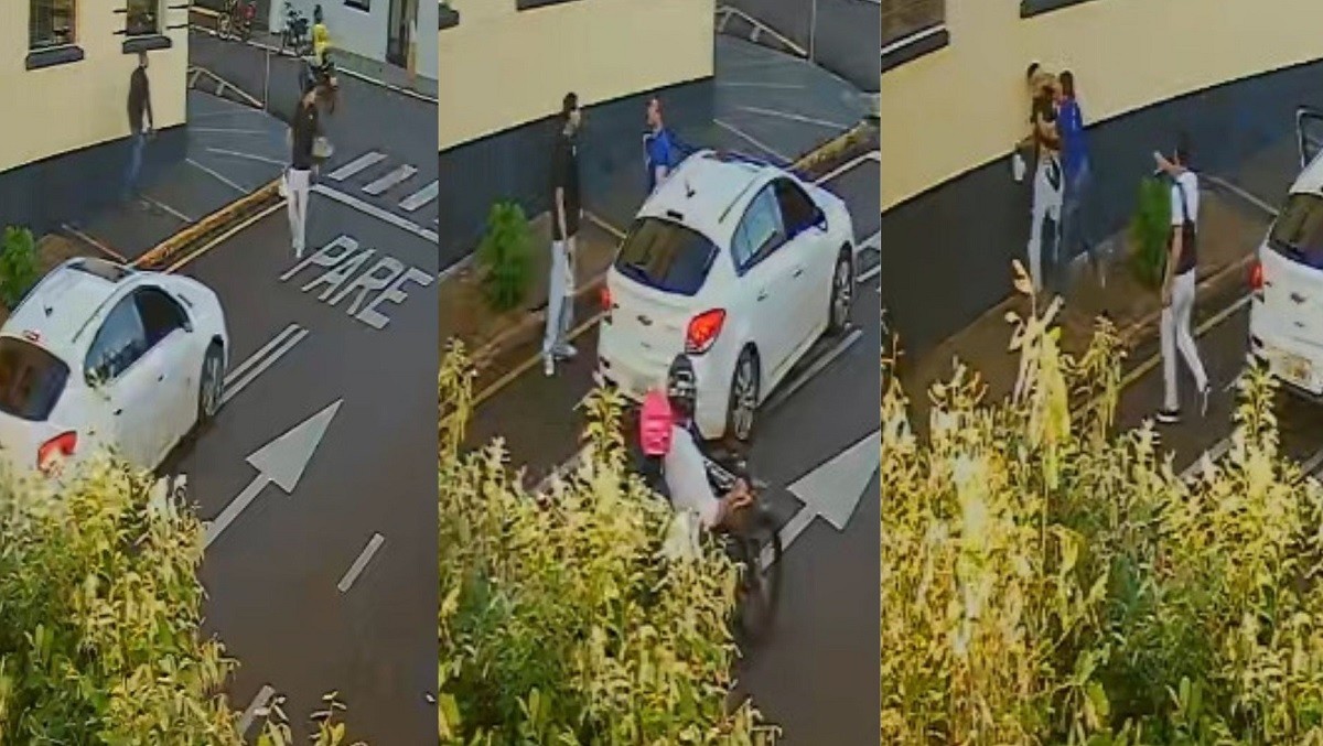 VÍDEO: motorista agride pedestre que atravessava rua distraído após quase atropelamento no interior de SP