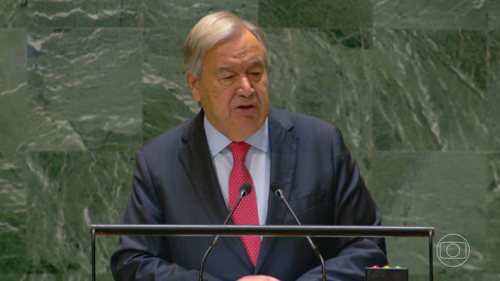 Secretário-geral das Nações Unidas, António Guterres (foto dea arquivo) — Foto: Reprodução/TV Globo