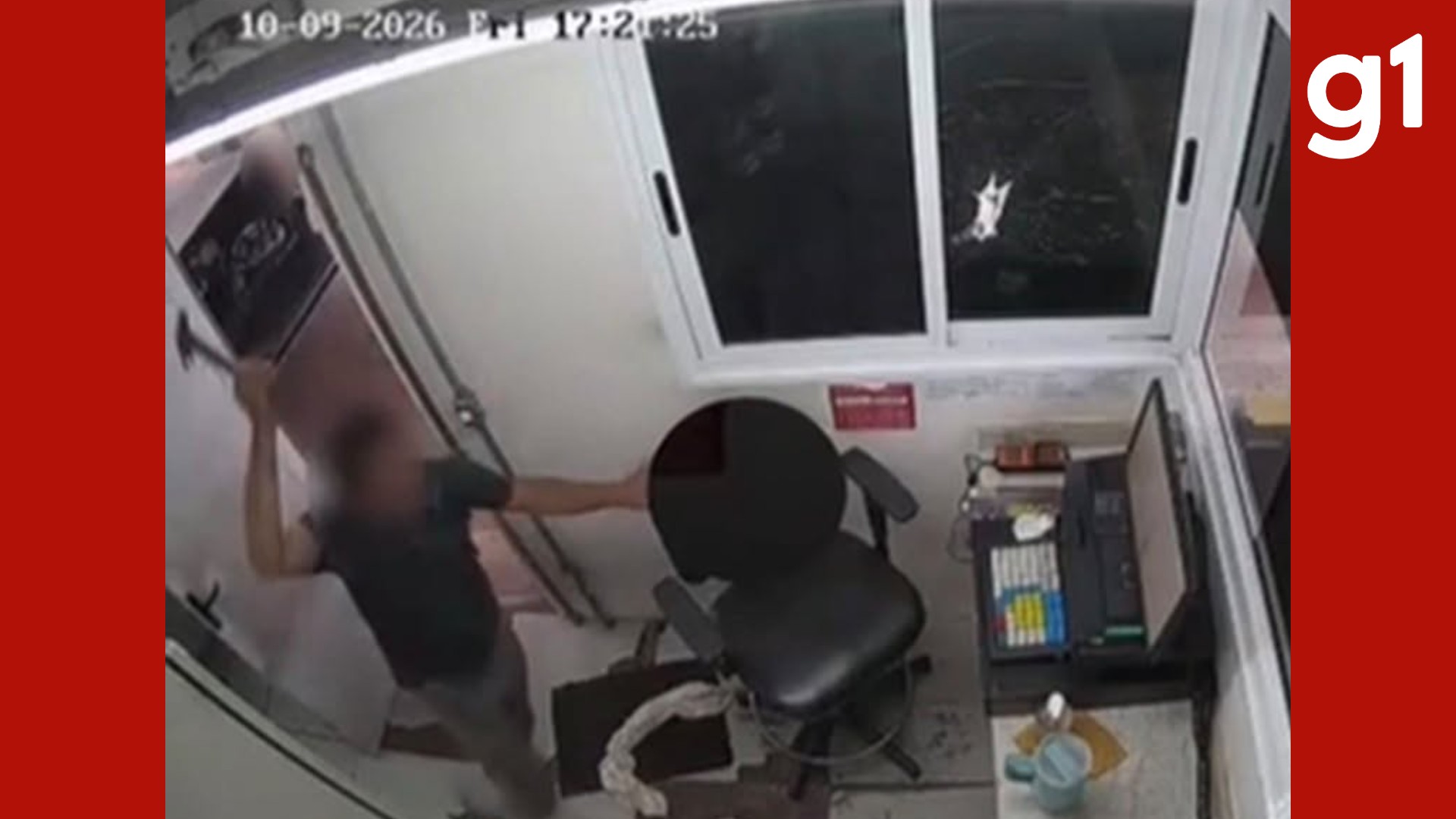 Homem quebra cabines de pedágio com martelo e é preso em MT; veja vídeo