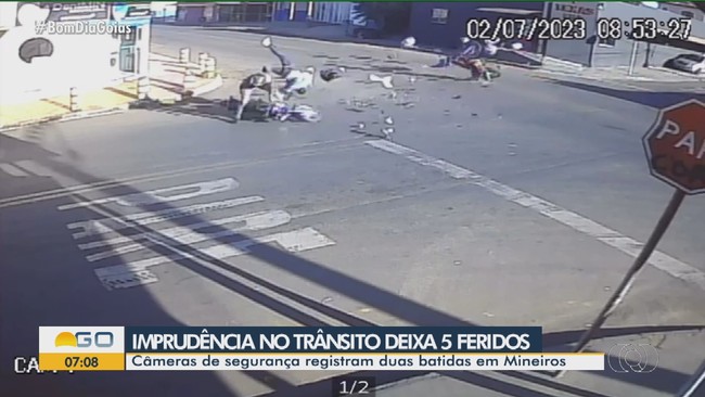 Cinco pessoas ficam feridas em acidentes em Mineiros
