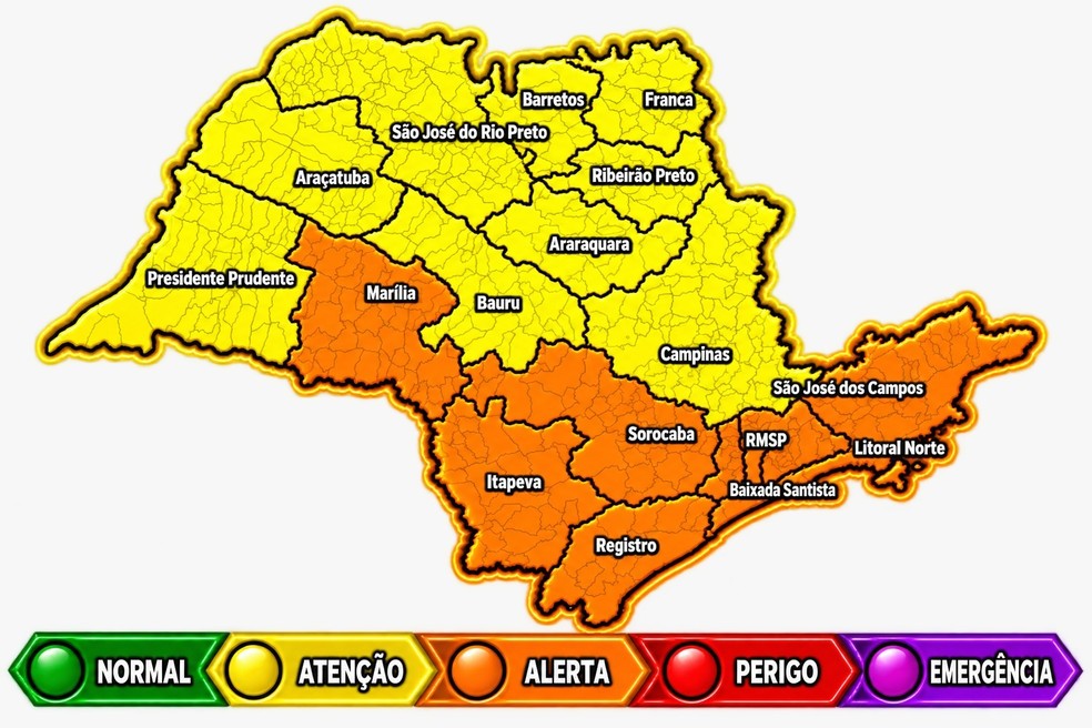 3 de 3
Defesa Civil alerta para chuva forte e risco de alagamentos e deslizamentos durante feriado em SP &mdash; Foto: Reprodu&ccedil;&atilde;o
