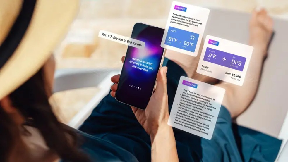 Cada vez mais pessoas usam a IA generativa para planejar suas viagens e fazer reservas — Foto: Getty Images via BBC