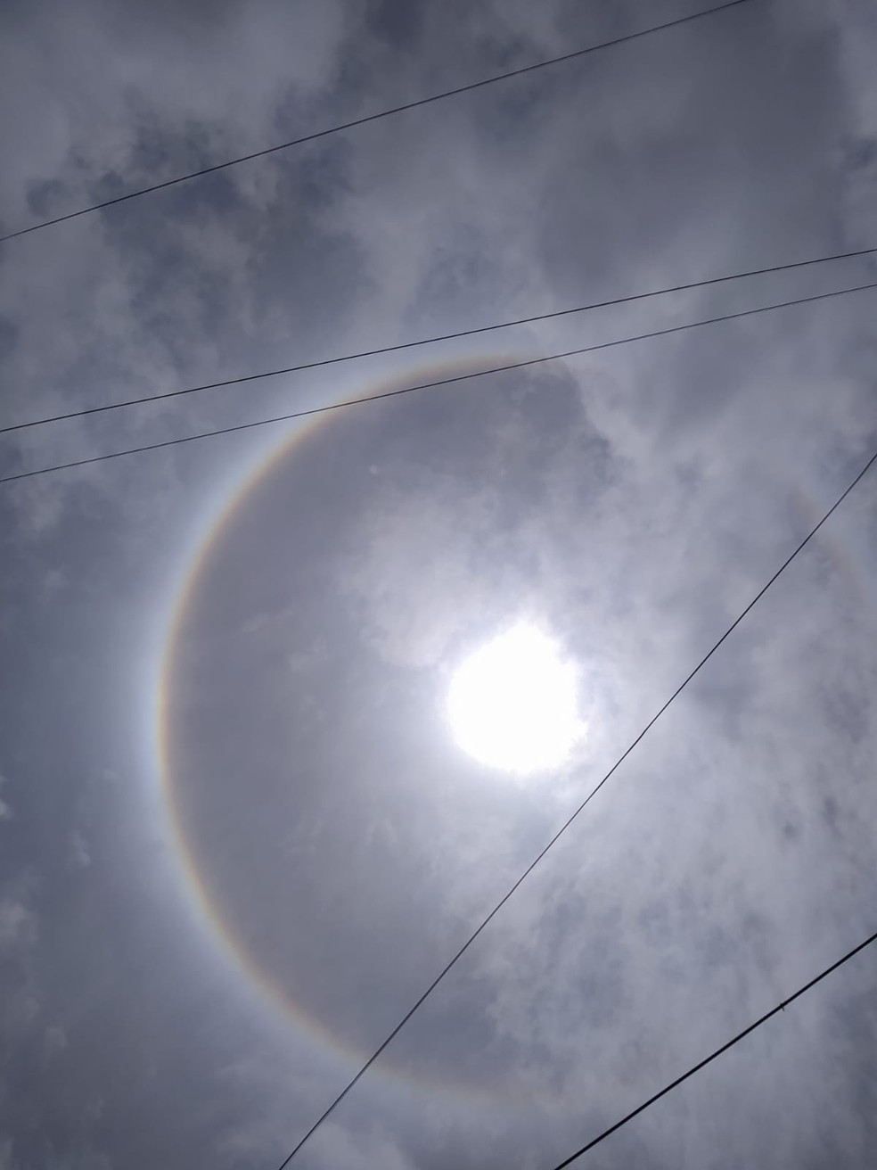 Halo solar: Fenômeno forma 'arco-íris' em torno do sol em PE