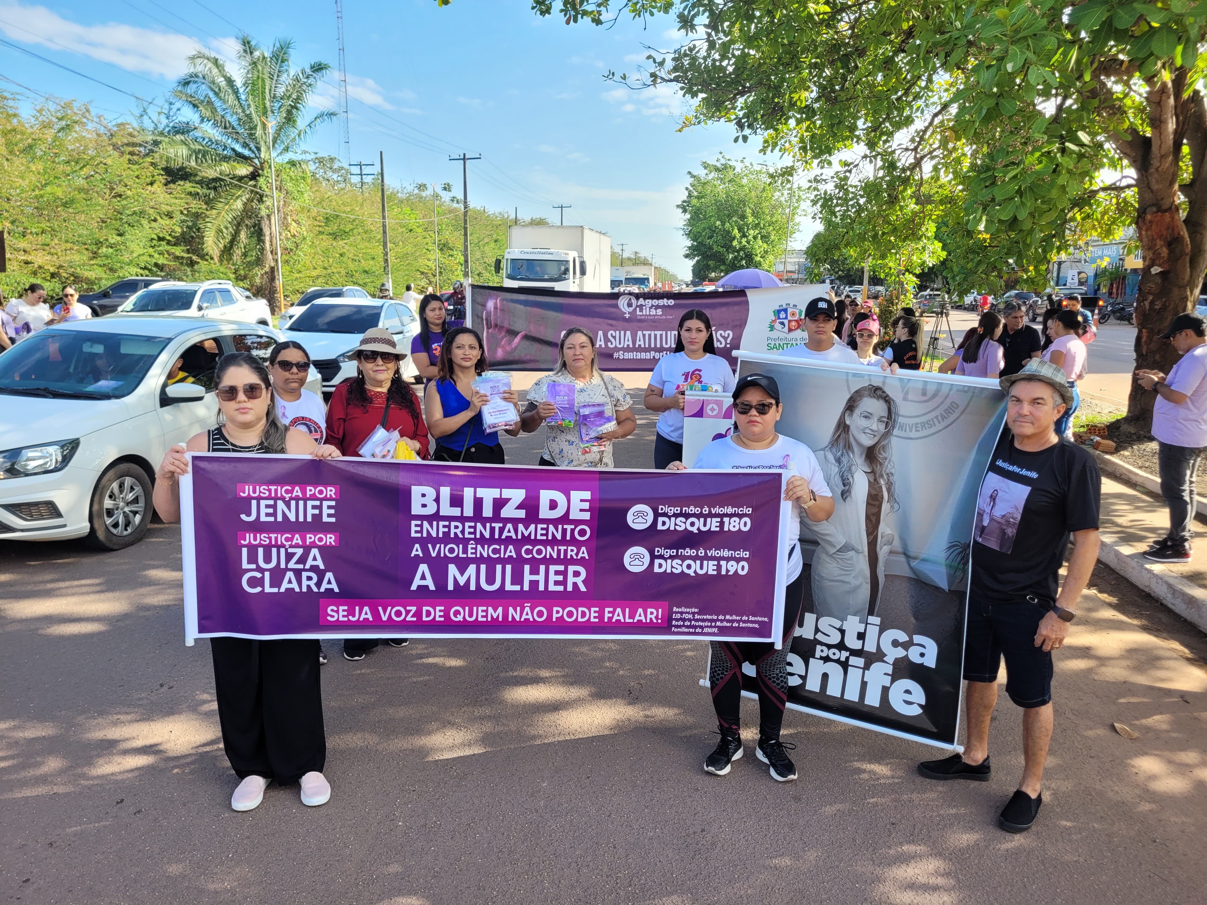 No AP, blitz cobra justiça por Jenife Silva e Luiza Clara, vítimas de feminicídio