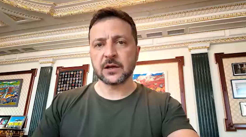 Volodymyr Zelensky em comunicado no Telegram — Foto: Reprodução / Telegram