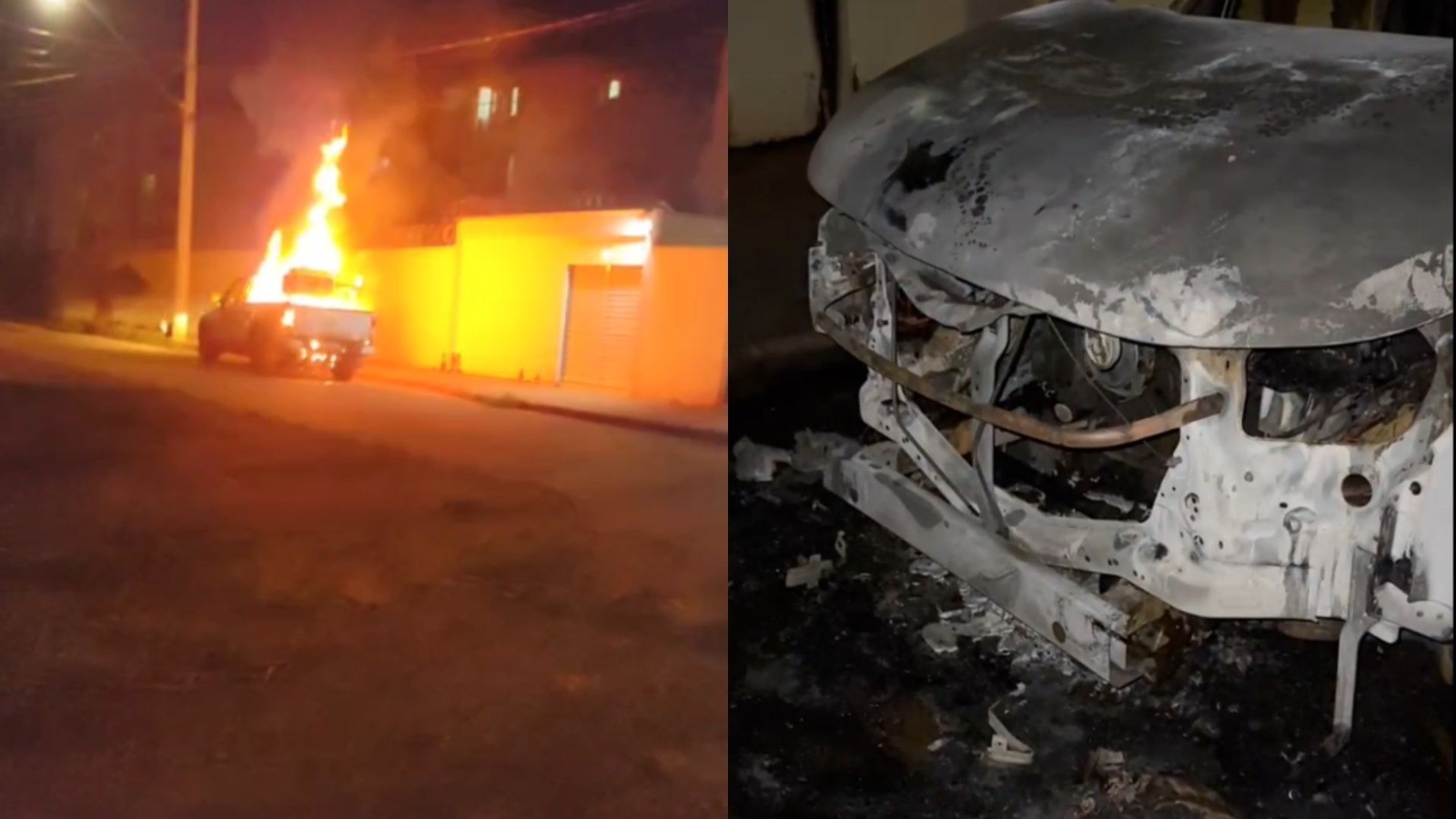 Caminhonete para aplicação do fumacê pega fogo no Bairro Morumbi em Uberlândia